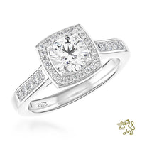 Iona Halo 0.73ct G SI1 Diamond Platinum Ring - Michael Jones Jeweller