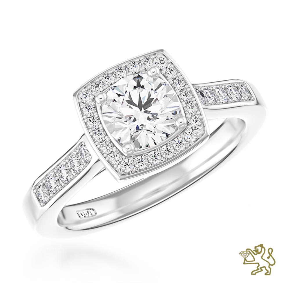 Iona Halo 0.73ct G SI1 Diamond Platinum Ring - Michael Jones Jeweller