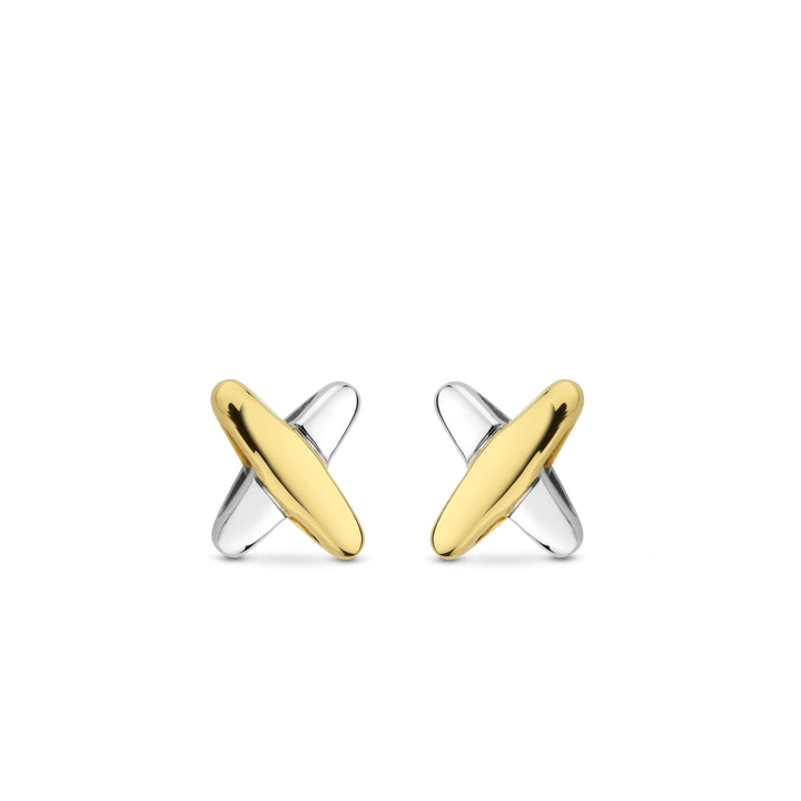 Ti Sento Two Colour Cross Stud Earrings 7982SY
