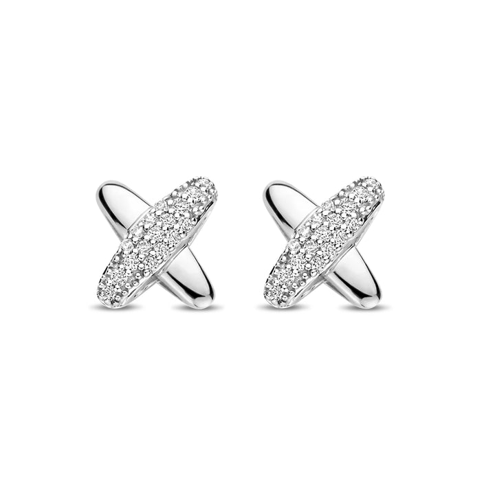 Ti Sento Cubic Zirconia Cross Stud Earrings 7982ZI