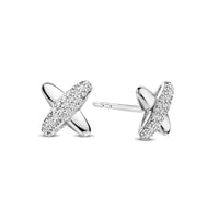Ti Sento Cubic Zirconia Cross Stud Earrings - Michael Jones Jeweller