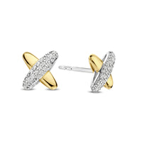 Ti Sento Two Colour Cross Cubic Zirconia Earrings 7982ZY - Michael Jones Jeweller