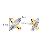 Ti Sento Two Colour Cross Cubic Zirconia Earrings 7982ZY - Michael Jones Jeweller