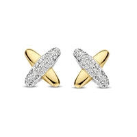 Ti Sento Two Colour Cross Cubic Zirconia Earrings 7982ZY - Michael Jones Jeweller