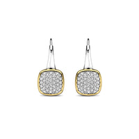 Ti Sento Yellow Gold Plated Pavé Cubic Zirconia Drop Earrings - Michael Jones Jeweller