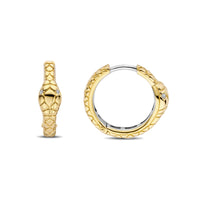 Ti Sento Yellow Gold Plated Cubic Zirconia Serpent Hoop Earrings - Michael Jones Jeweller