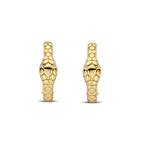 Ti Sento Yellow Gold Plated Cubic Zirconia Serpent Hoop Earrings - Michael Jones Jeweller