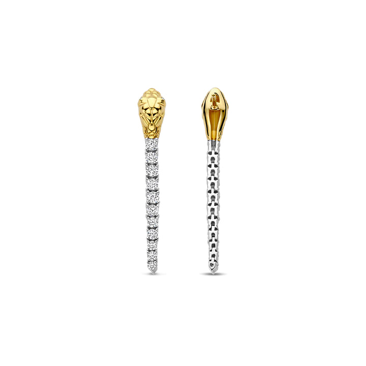 Ti Sento Yellow Gold Plated Cubic Zirconia Snake Drop Earrings - Michael Jones Jeweller