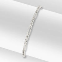 Belcher Figaro 9ct White Gold Bracelet