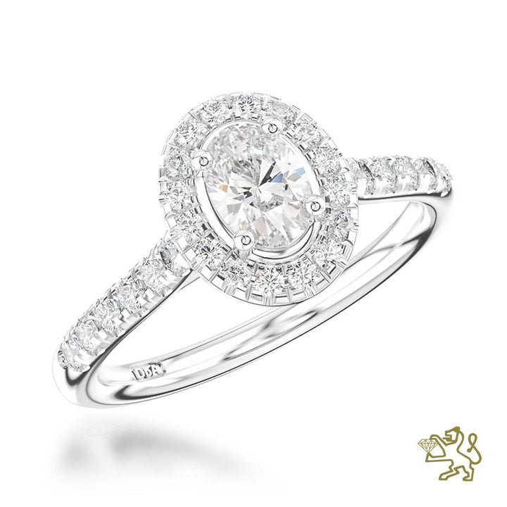 Skye Oval Halo 0.40ct E VS2 Diamond Platinum Ring
