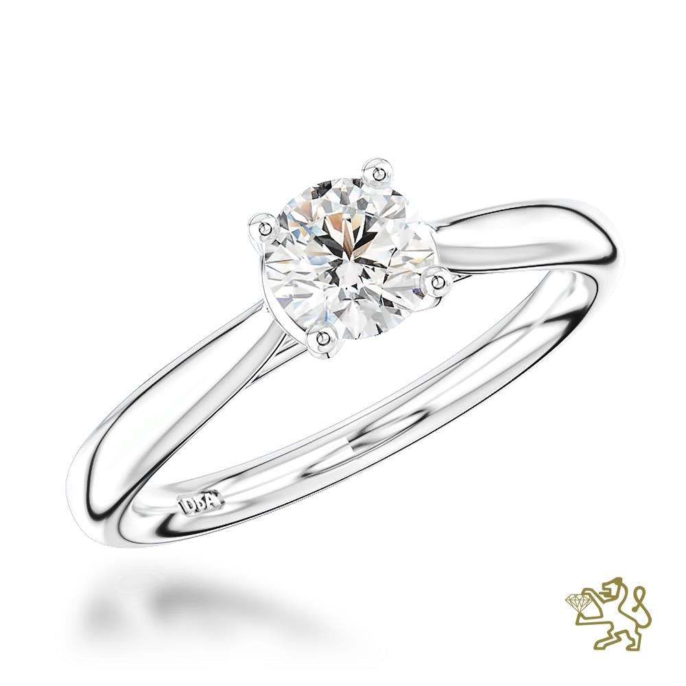 Open Tulip Solitaire 0.50ct F SI1 Diamond Platinum Ring - Michael Jones Jeweller