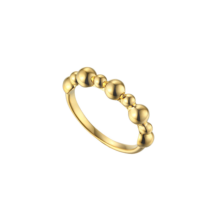 Amore Circular Bead 9ct Yellow Gold Ring - Michael Jones Jeweller