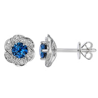 Amore London Blue Topaz Silver Stud Earrings