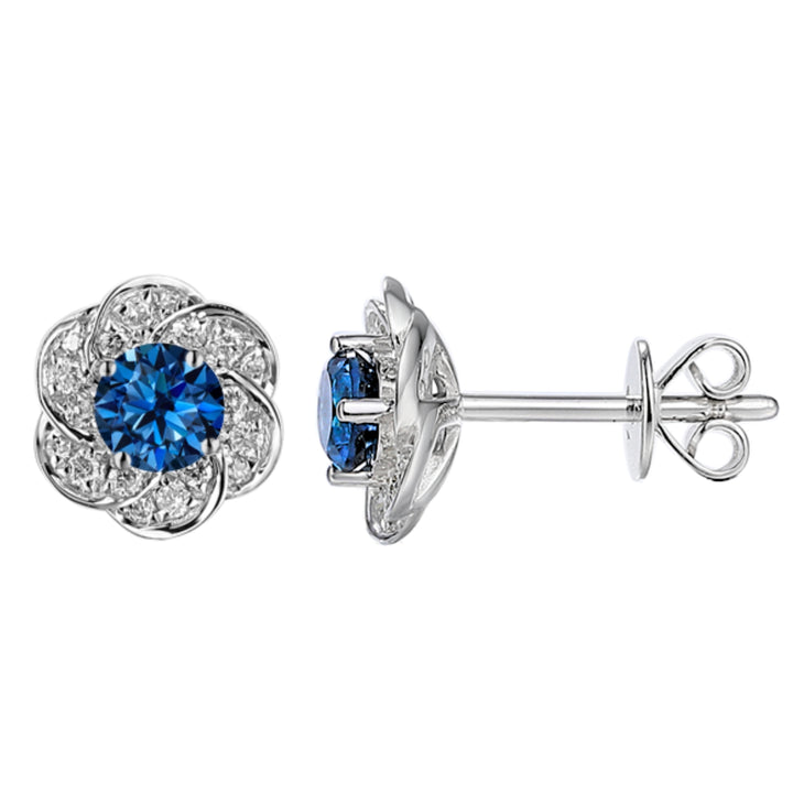 Amore London Blue Topaz Silver Stud Earrings