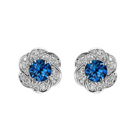 Amore London Blue Topaz Silver Stud Earrings
