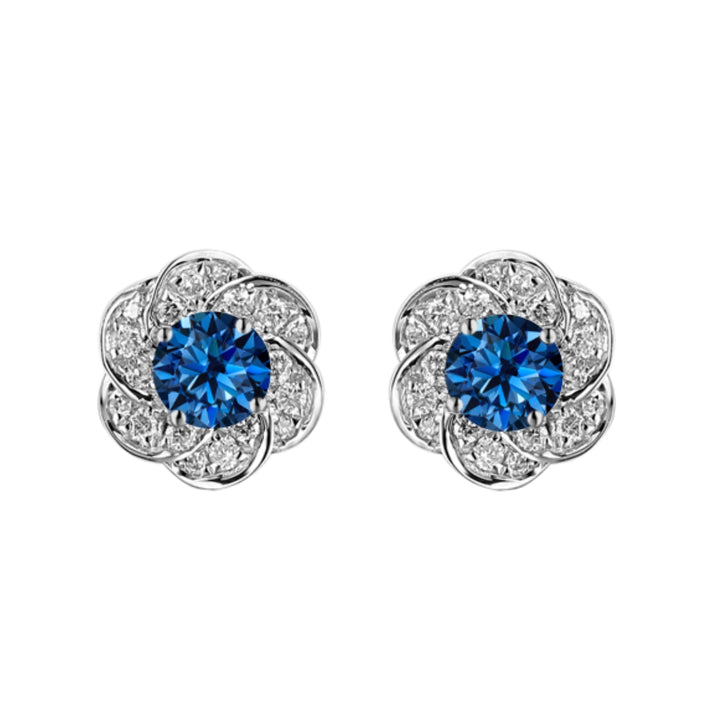 Amore London Blue Topaz Silver Stud Earrings