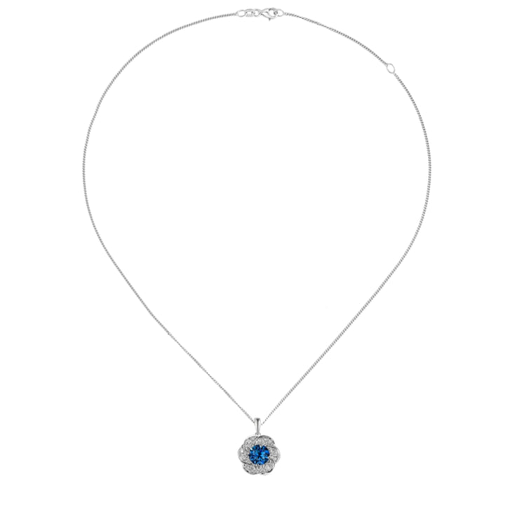 Amore London Blue Topaz Silver Pendant - Michael Jones Jeweller