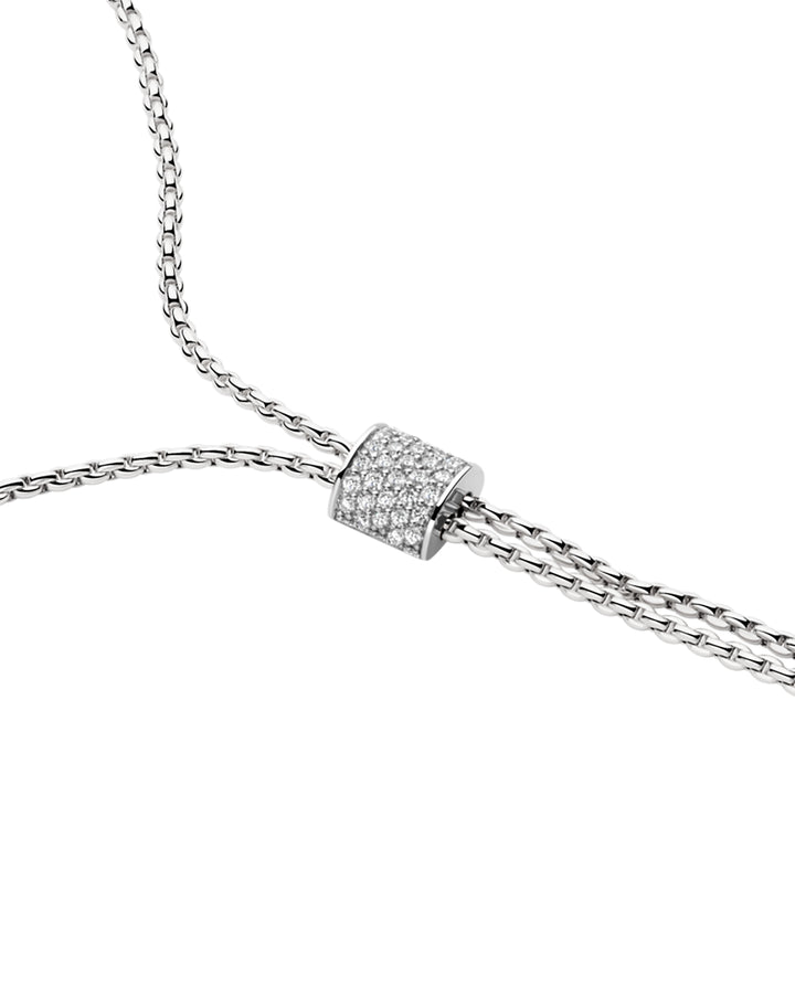 FOPE Aria 18ct White Gold 0.48ct Diamond Set Lariat Necklace 70cm