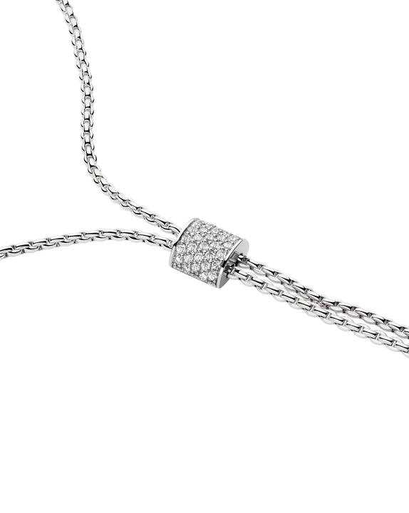 FOPE Aria 18ct White Gold 0.48ct Diamond Set Lariat Necklace 70cm