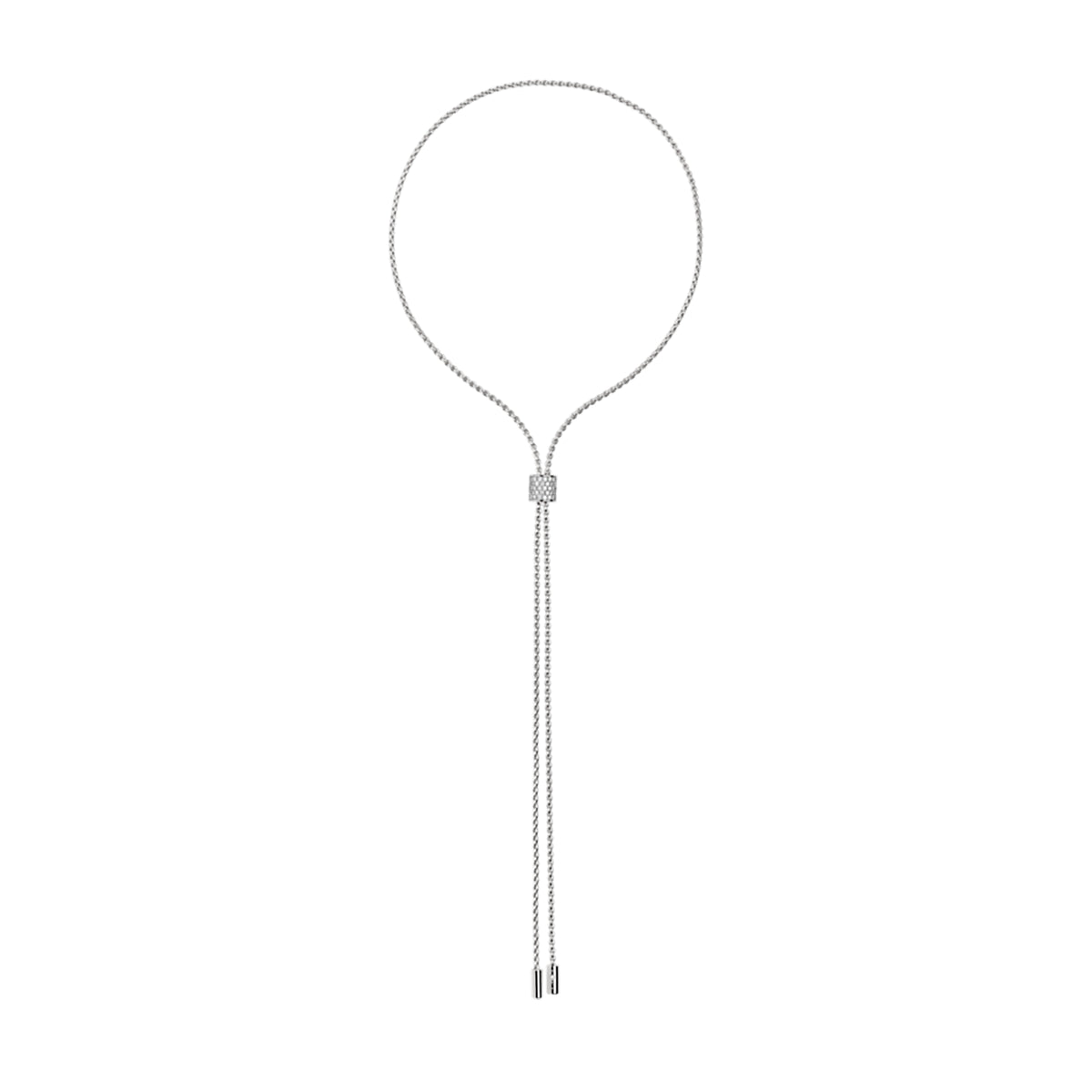 FOPE Aria 18ct White Gold 0.48ct Diamond Set Lariat Necklace 70cm - Michael Jones Jeweller