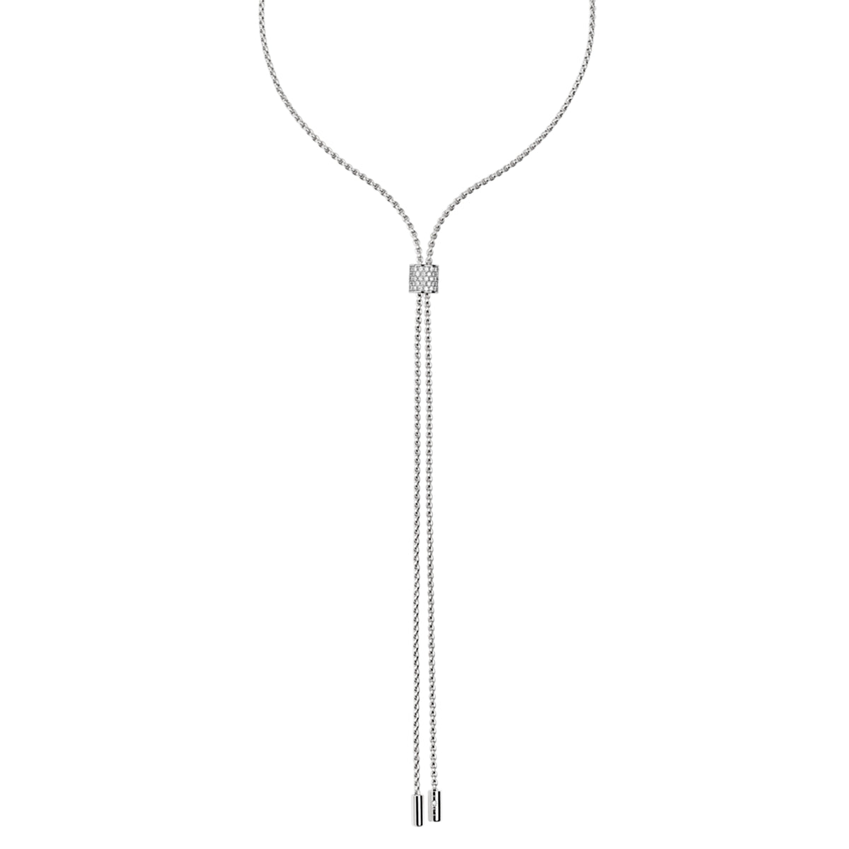 FOPE Aria 18ct White Gold 0.48ct Diamond Set Lariat Necklace 70cm - Michael Jones Jeweller