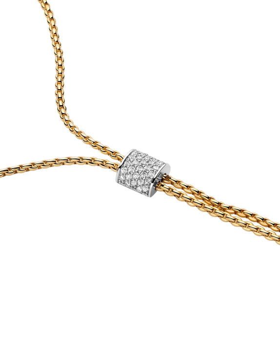 FOPE Aria 18ct Yellow Gold 0.48ct Diamond Set Lariat Necklace 70cm