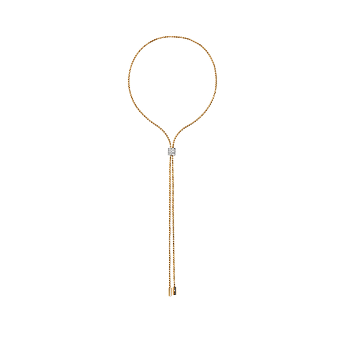 FOPE Aria 18ct Yellow Gold 0.48ct Diamond Set Lariat Necklace 70cm - Michael Jones Jeweller