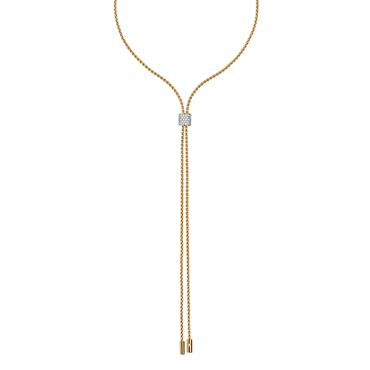 FOPE Aria 18ct Yellow Gold 0.48ct Diamond Set Lariat Necklace 70cm - Michael Jones Jeweller