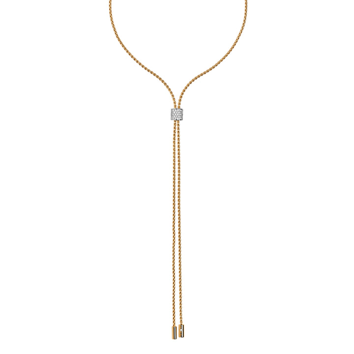 FOPE Aria 18ct Yellow Gold 0.48ct Diamond Set Lariat Necklace 70cm