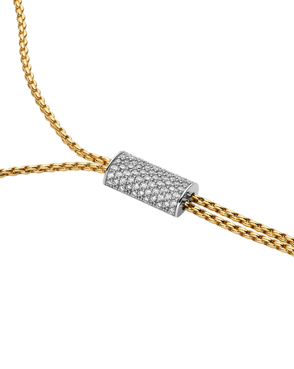 FOPE Aria 18ct Yellow Gold 1.06ct Diamond Set Lariat Necklace 90cm