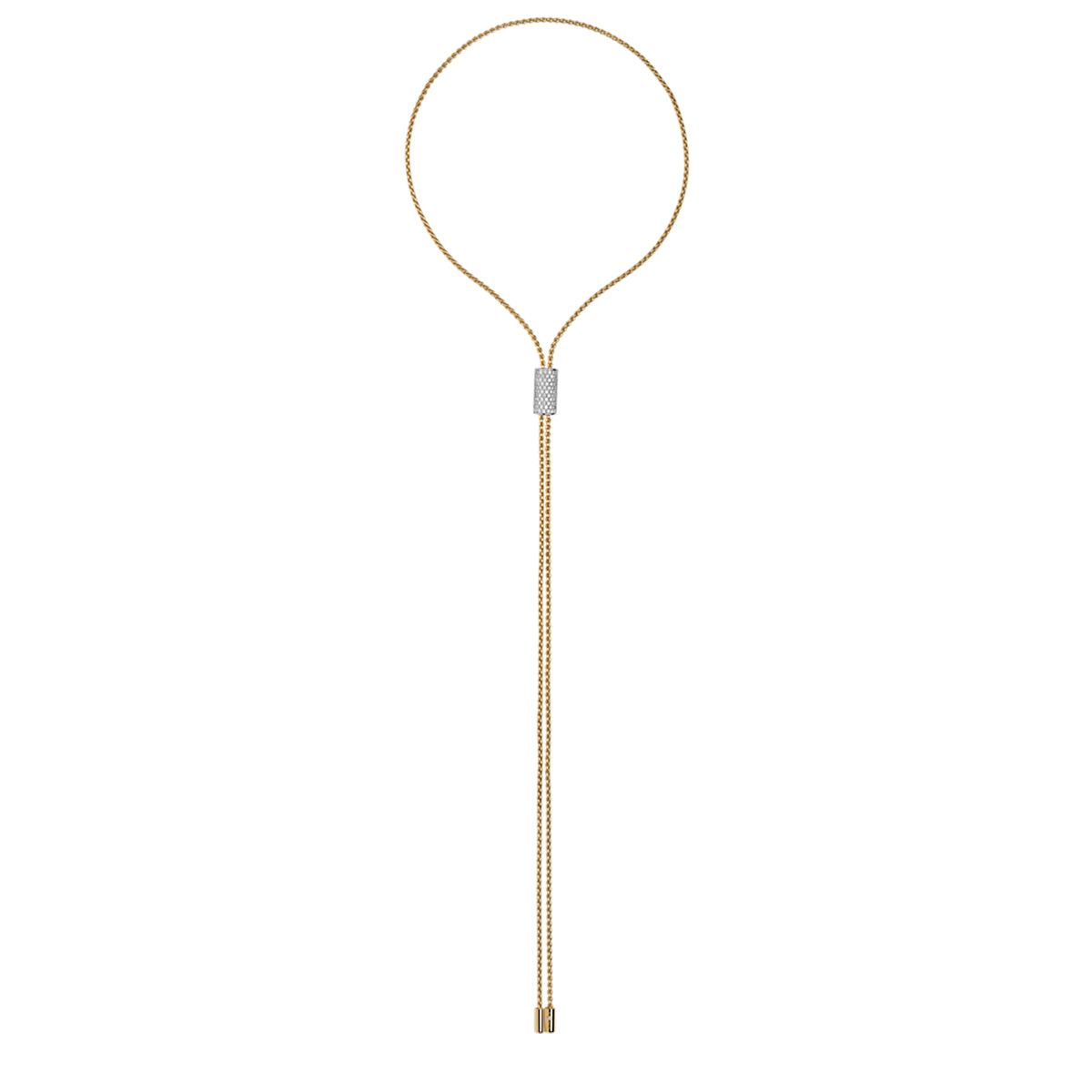 FOPE Aria 18ct Yellow Gold 1.06ct Diamond Set Lariat Necklace 90cm - Michael Jones Jeweller