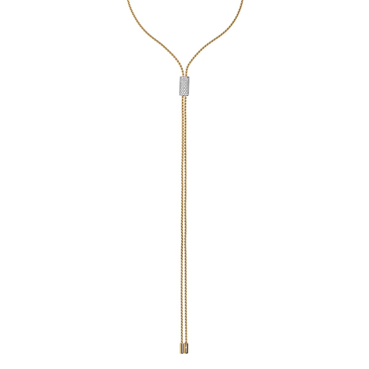 FOPE Aria 18ct Yellow Gold 1.06ct Diamond Set Lariat Necklace 90cm - Michael Jones Jeweller
