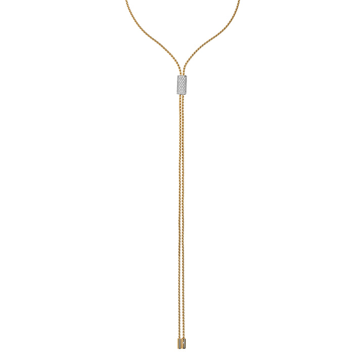 FOPE Aria 18ct Yellow Gold 1.06ct Diamond Set Lariat Necklace 90cm
