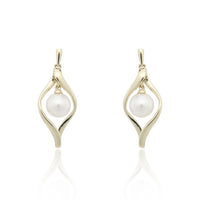 Marquise Pearl 9ct Yellow Gold Drop Earrings