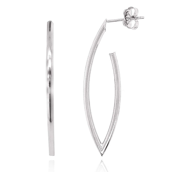 Open Marquise 9ct White Gold Drop Earrings - Michael Jones Jeweller