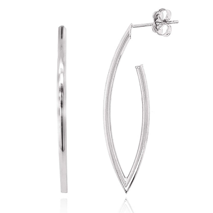 Open Marquise 9ct White Gold Drop Earrings