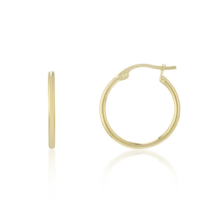 15mm 9ct Yellow Gold Hoop Earrings - Michael Jones Jeweller
