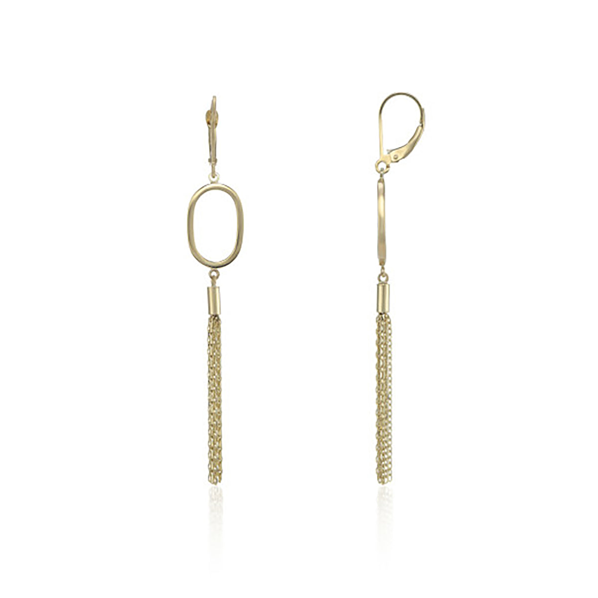 Oval 9ct Yellow Gold Tassle Drop Earrings - Michael Jones Jeweller