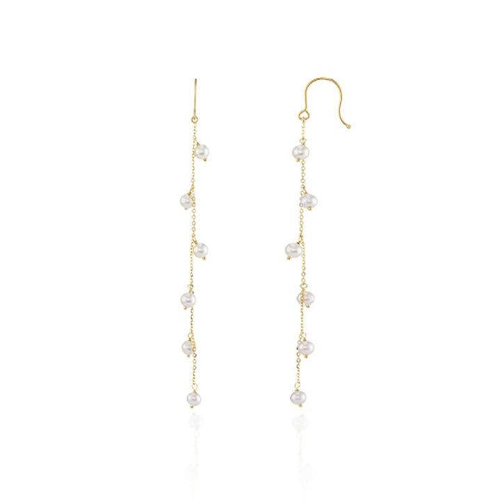 Cultured Pearl 9ct Yellow Gold Drop Earrings - Michael Jones Jeweller