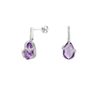 Amore Silver Amethyst and Cubic Zirconia Earrings