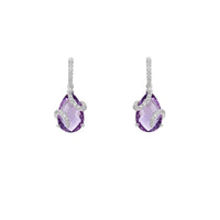 Amore Silver Amethyst and Cubic Zirconia Earrings