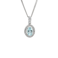 Amore Silver Aquamarine Cluster Necklace - Michael Jones Jeweller