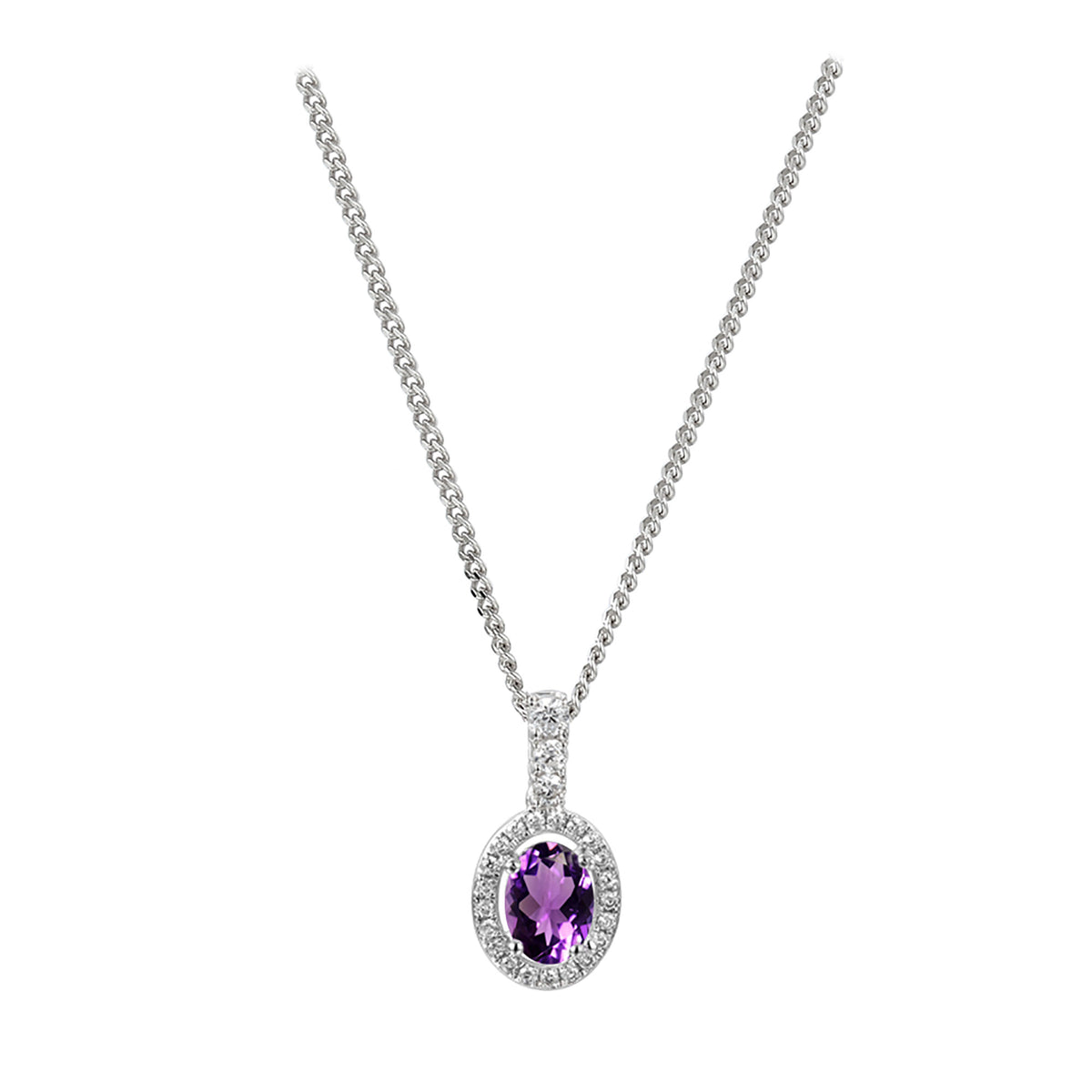 Amore Purple Plum Silver Necklace - Michael Jones Jeweller