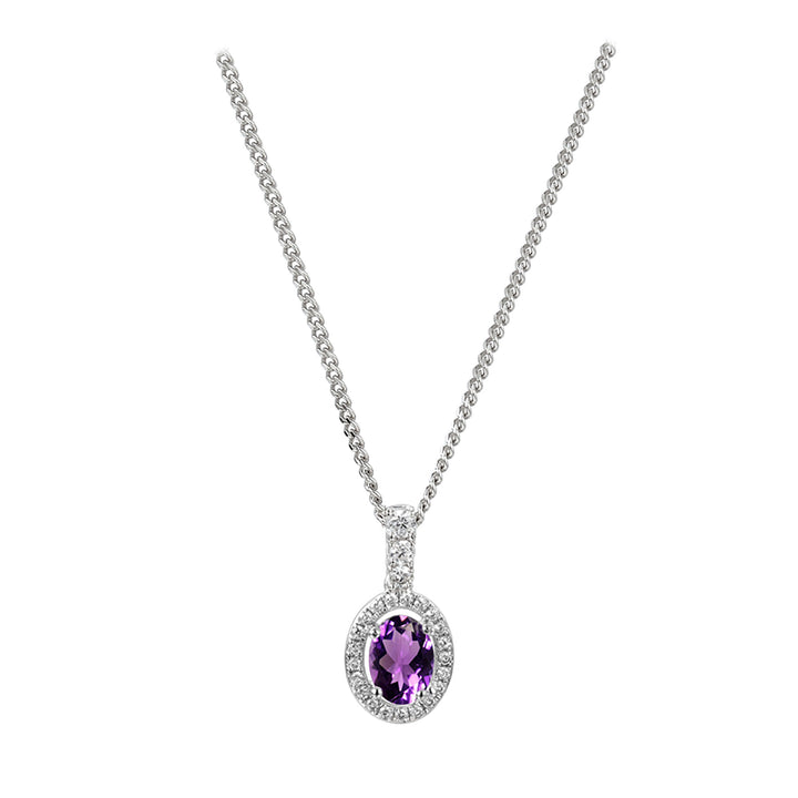Amore Purple Plum Silver Necklace