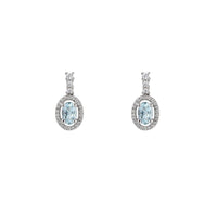 Amore Silver Aquamarine Cluster Drop Earrings