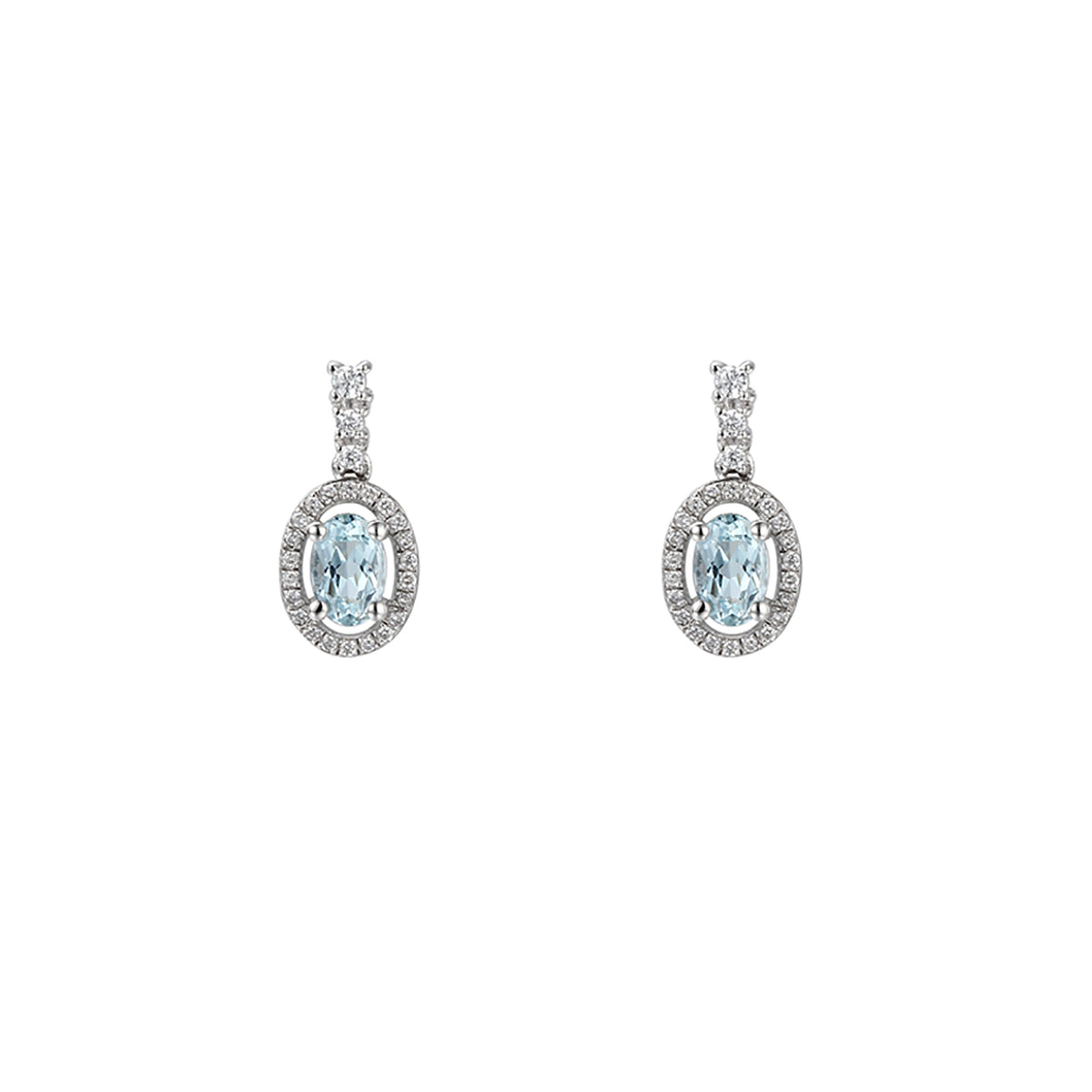 Amore Silver Aquamarine Cluster Drop Earrings - Michael Jones Jeweller