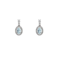 Amore Silver Aquamarine Cluster Drop Earrings