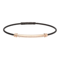 Salvatore Bersani B-Joy Black PVD Steel Single-Strand Men’s Bracelet with 18ct Rose Gold & 0.17ct Diamonds