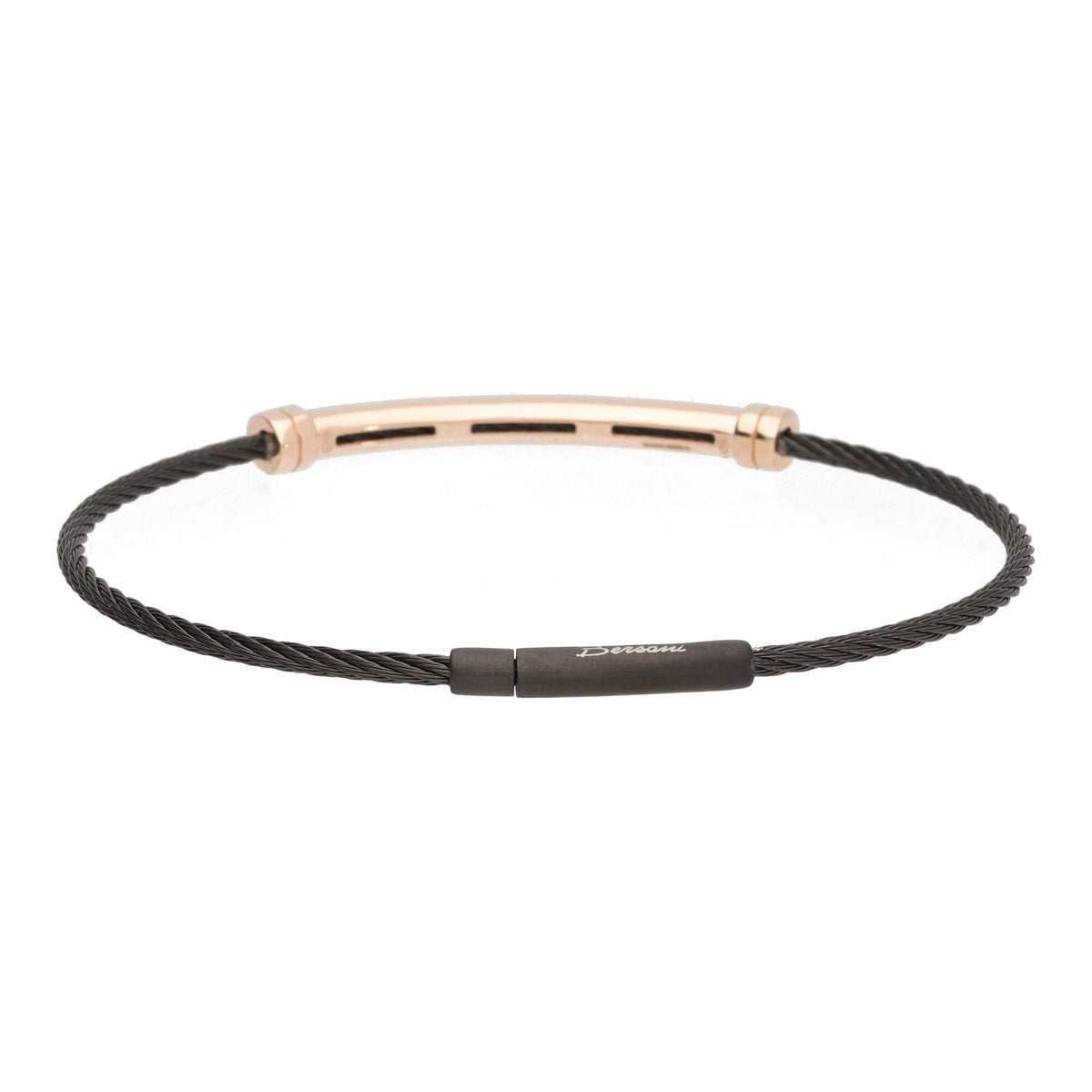 Salvatore Bersani B-Joy Black PVD Steel Single-Strand Men’s Bracelet with 18ct Rose Gold & 0.17ct Diamonds - Michael Jones Jeweller
