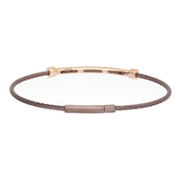 Salvatore Bersani B-Joy Brown PVD Steel Single-Strand Men’s Bracelet with 18ct Rose Gold & 0.22ct Diamonds - Michael Jones Jeweller